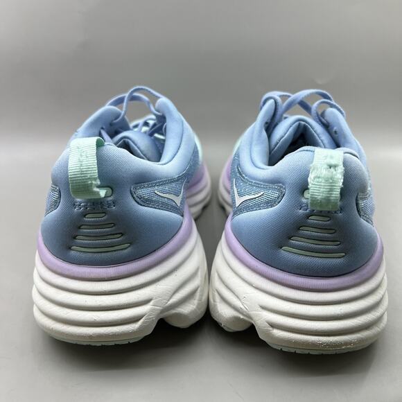 Hoka One One Bondi 8 Running Shoes Women Size 9.5 Blue Purple Cushion Sneakers - Picture 4 of 11